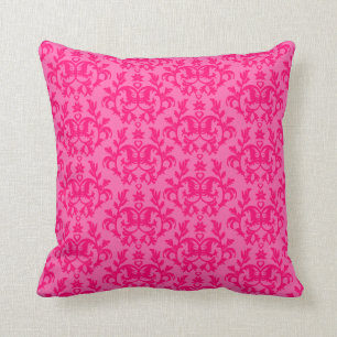Damask Kangaroo Paws hot pink pillow