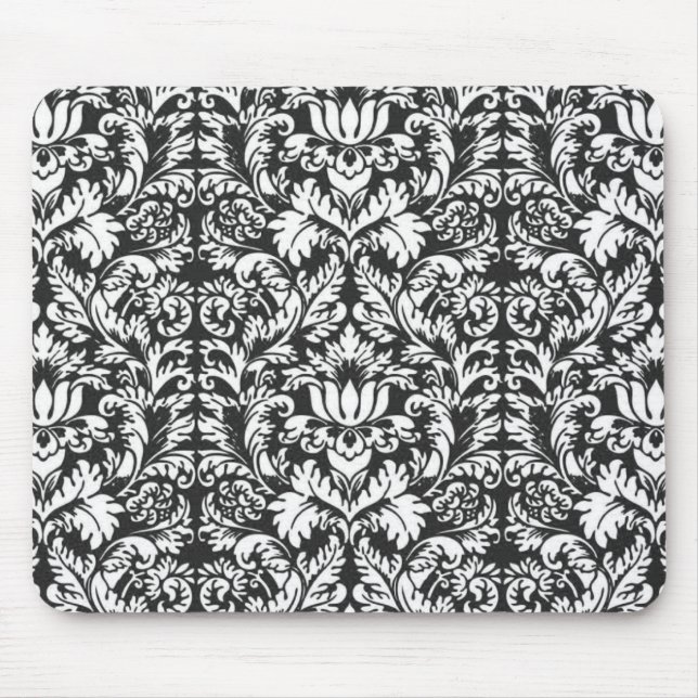 Damask Lace Brocade Classic Wallpaper Mouse Mat (Front)
