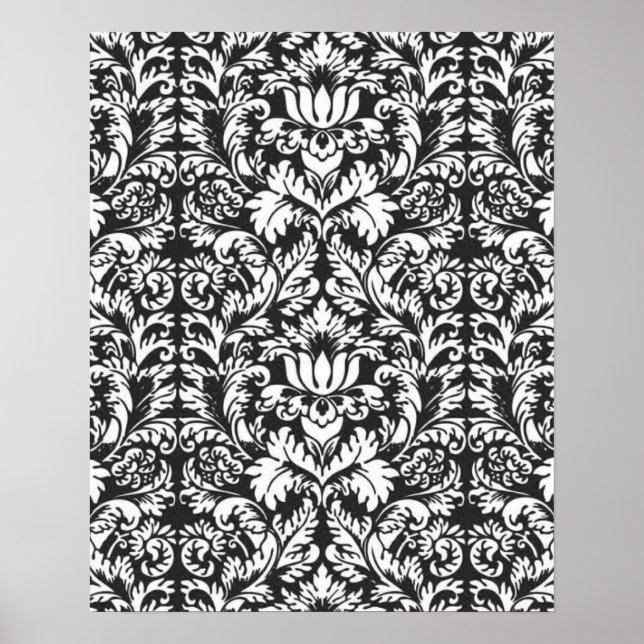 Damask Lace Brocade Classic Wallpaper Poster (Front)