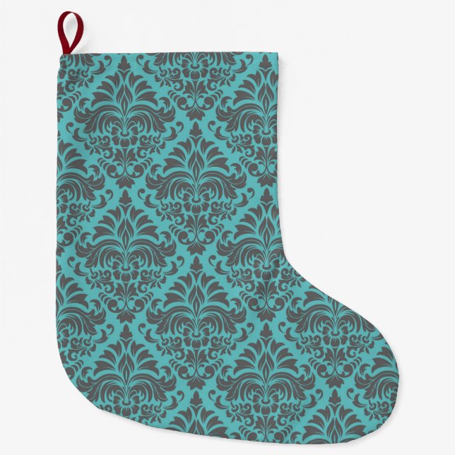 Damask Large Christmas Stocking (Front)