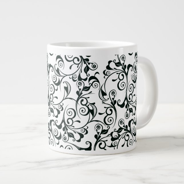 Damask Large Coffee Mug (Front Right)