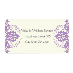 Damask lavender, grey, ivory wedding
