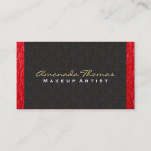 Damask / Leather Trim   Chic, Luxe Business Card