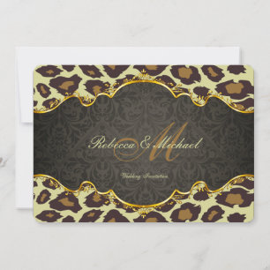 Damask Leopard Wedding Invites