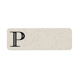 Damask Letter P - Black