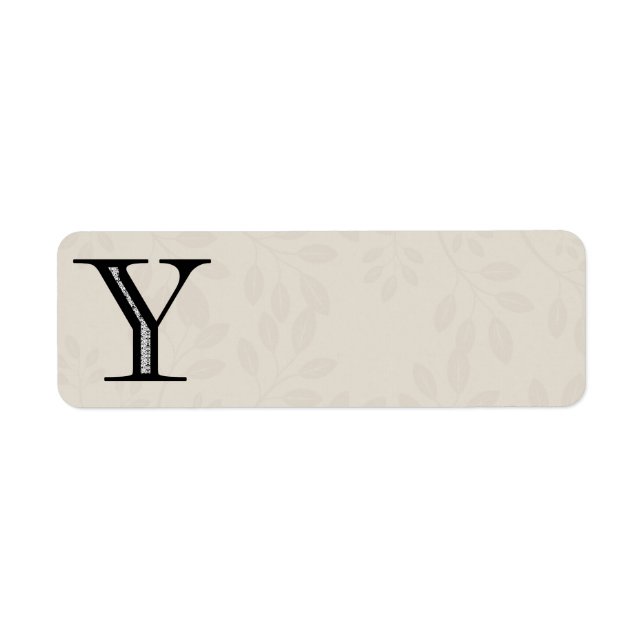 Damask Letter Y - Black (Front)