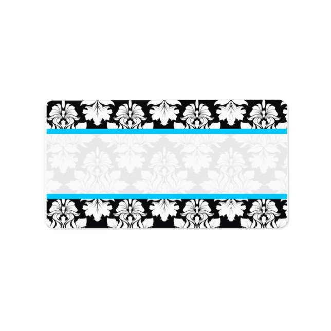 Damask Light Blue Address Labels (Front)