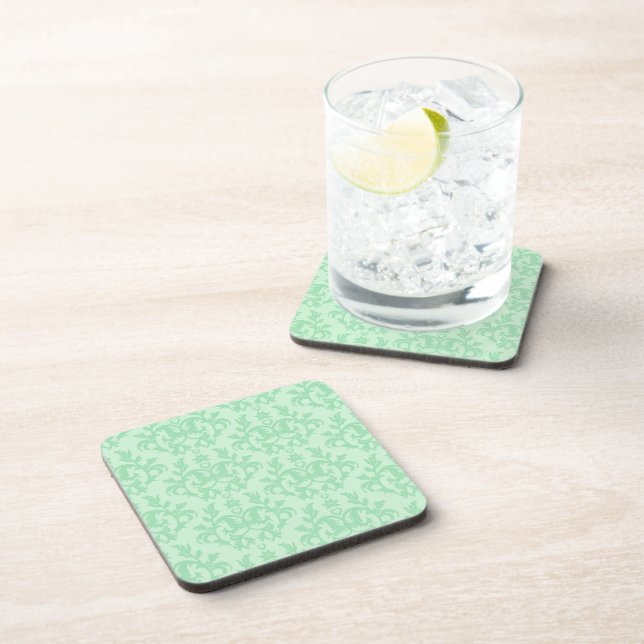 Damask light green Kangaroo Paws set of 6 coasters (Right Side)