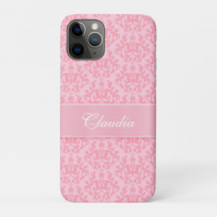 Damask light pink kangaroo paw name iPhone 11 pro case