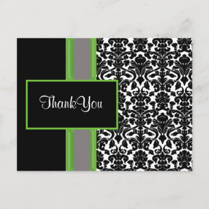 damask lime ThankYou Cards