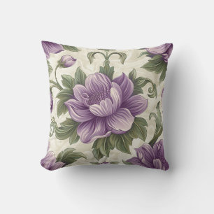 Damask luxury Purple Flower Florist Shop Decor Cushion