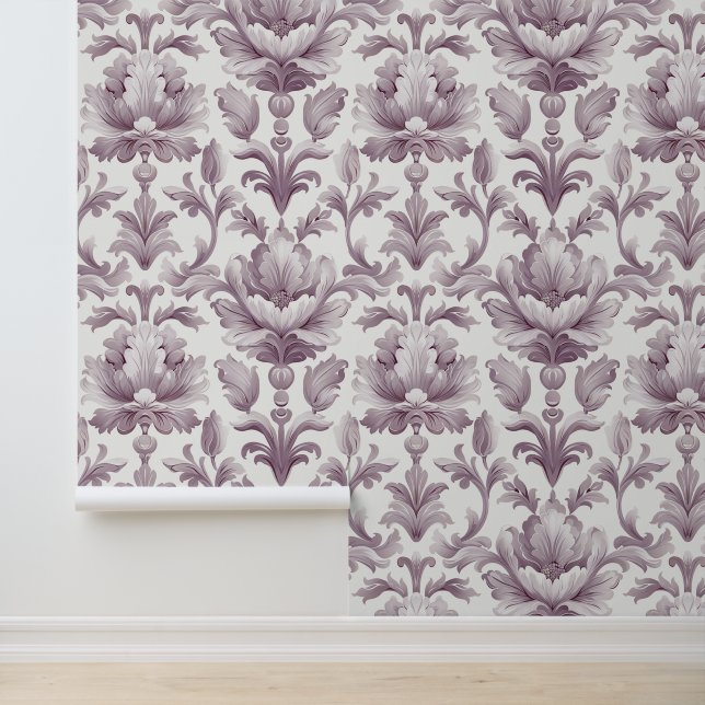 Damask luxury texture pastel pink flower blossom wallpaper (Application)