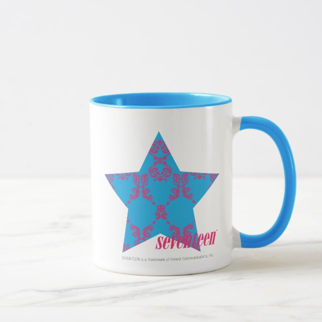 Damask Magenta-Aqua 2 Mug (Right)