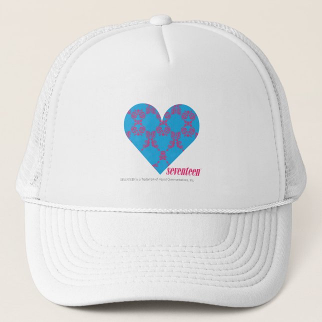Damask Magenta-Aqua 3 Trucker Hat (Front)