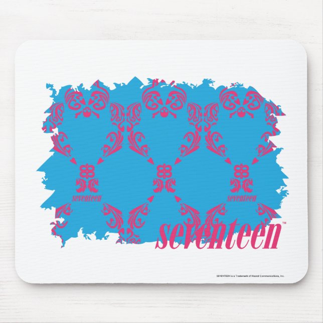 Damask Magenta-Aqua 4 Mouse Mat (Front)