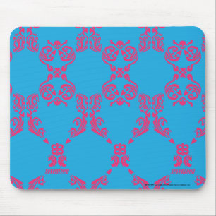 Damask Magenta-Aqua Mouse Mat