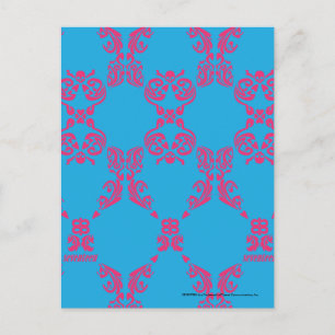 Damask Magenta-Aqua Postcard