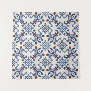 Damask Majolica Pottery Tile Design Tapestry