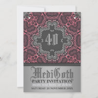 Damask Mediaeval Gothic Theme Party Invitation