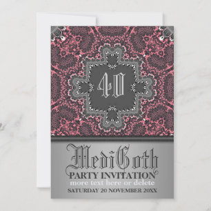 Damask Mediaeval Gothic Theme Party Invitation