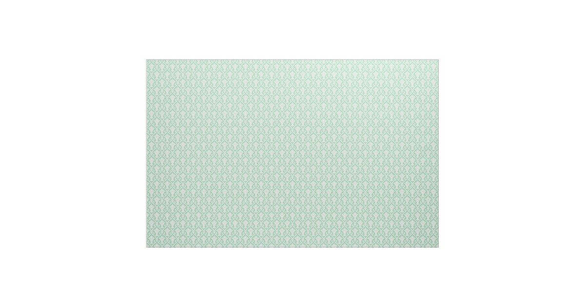 Damask Mint Green Vintage Pattern Fabric Zazzle