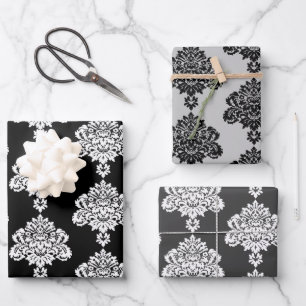 Damask Modern Colour Pattern Wrapping Paper Sheet
