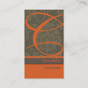 Damask Monogram Business Card/DIY colour Business Card