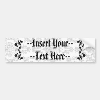 Damask Monogram Design Bumper Sticker