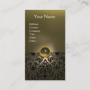 DAMASK MONOGRAM gem agate grey cream Business Card