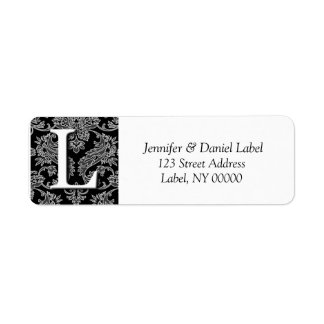 Damask Monogram K Return Address Labels