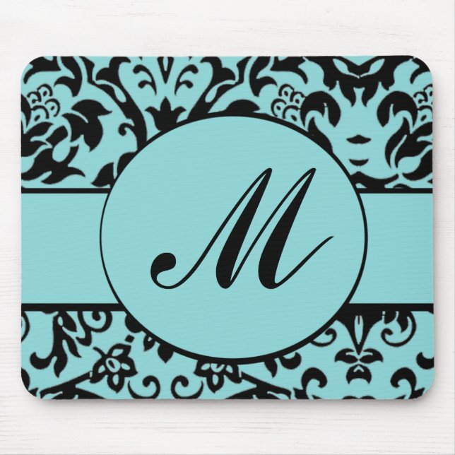 Damask Monogram Mouse Mat (Front)