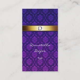 Damask Monogram Professional Business Card