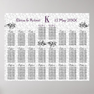 Damask Monogram Seating Chart