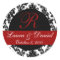 Damask Monogram Sticker (black/red)