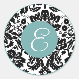 damask Monogram stickers