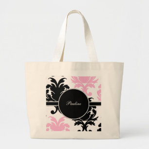 Damask Monogram Tote Bag
