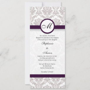 Damask Monogram Wedding Invitation for Jennifer