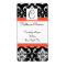 Damask Monogram Wedding Wine Label Papaya