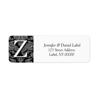 Damask Monogram Z Return Address Labels