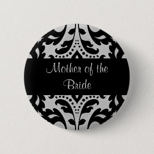 Damask mother of bride 6 cm round badge