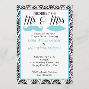 Damask Mr. and Mrs. Shower Invitation (1)