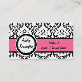 Damask Mummy Calling Cards Pink