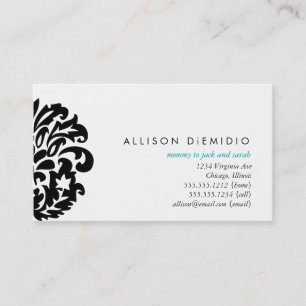 damask mummy cards business card