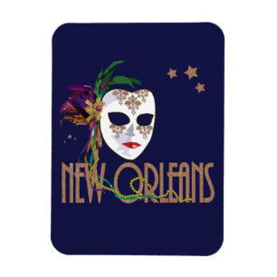 Damask New Orleans Mask Magnet