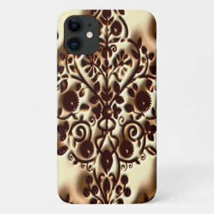 Damask Nouveau Design in Rustic Plastic iPhone 11 Case