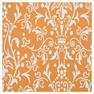 Damask Orange Fabric