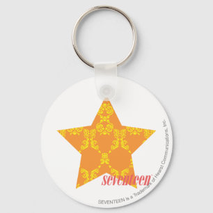 Damask Orange-Yellow 3 Key Ring