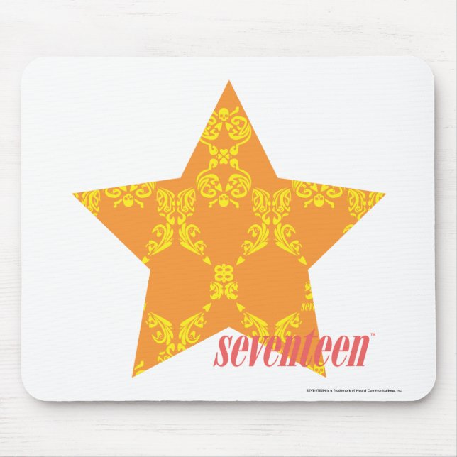 Damask Orange-Yellow 3 Mouse Mat (Front)