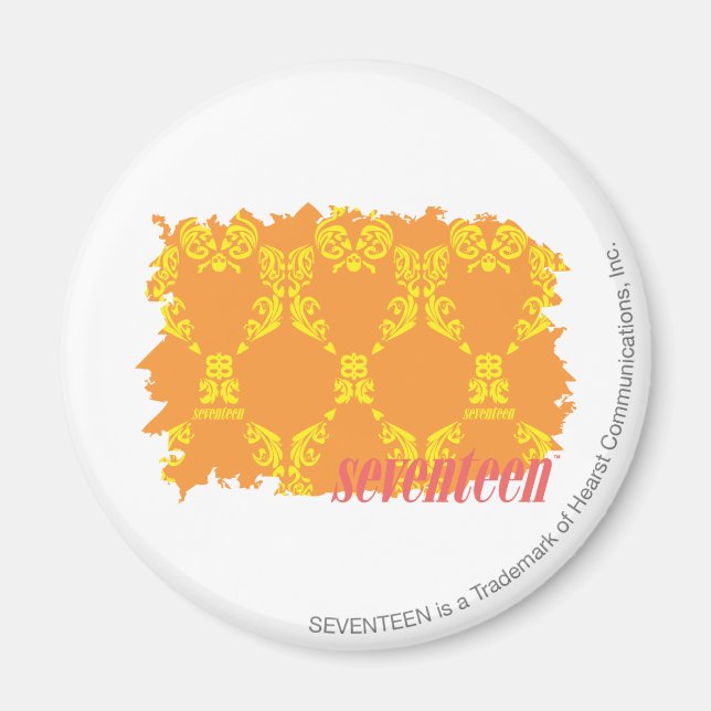Damask Orange-Yellow 4 Magnet (Front)