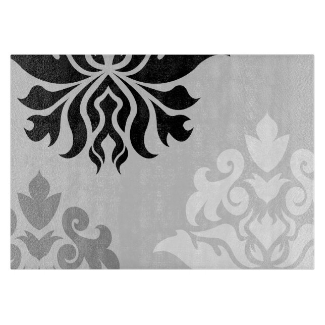 Damask Ornate Montage Monochrome I Cutting Board (Front)